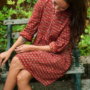 Victoria Tunic Dress - Currant Red - Image 2