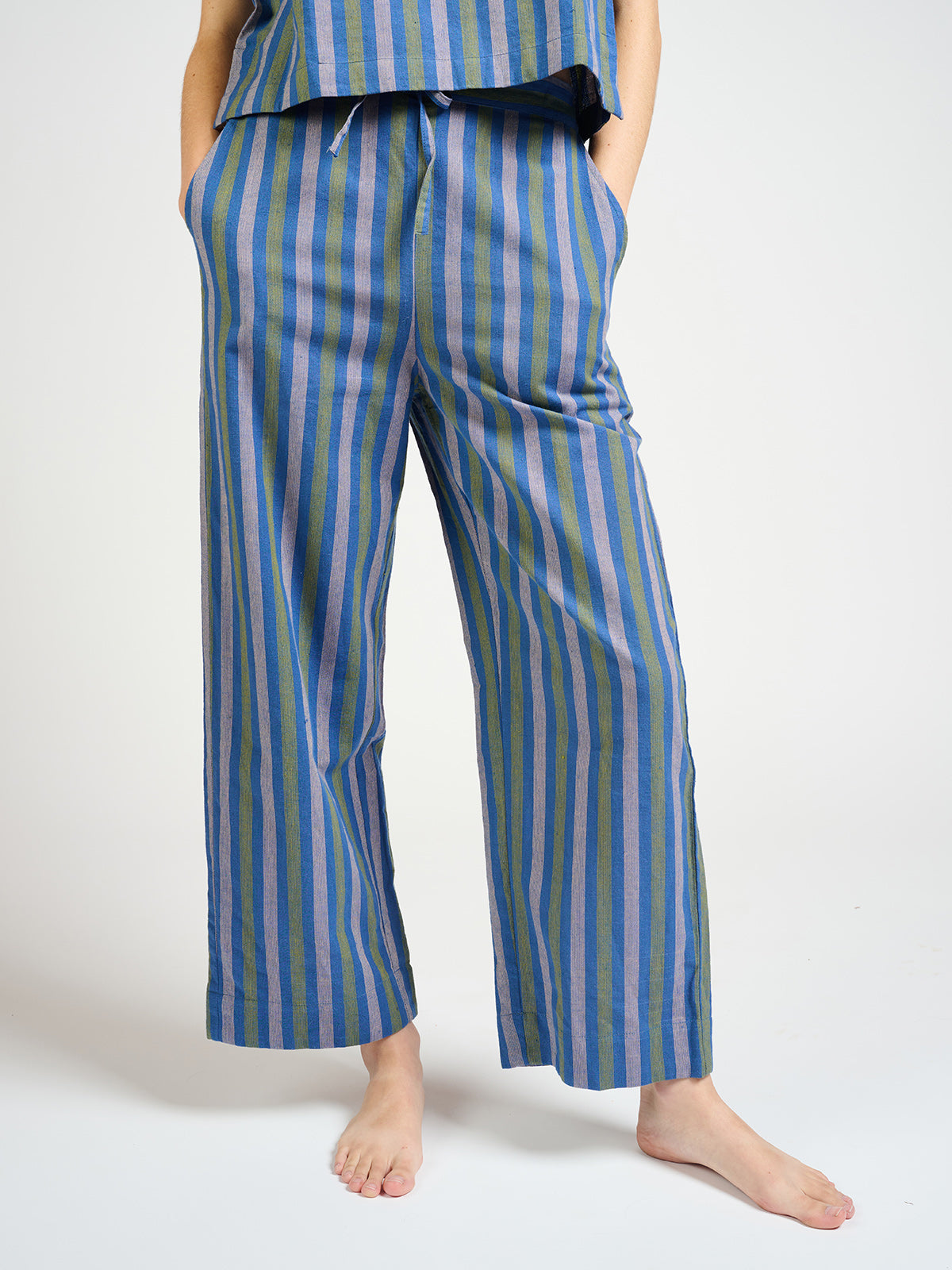 Emmy Drawstring Pant - Lavender Stripe - 图片 3