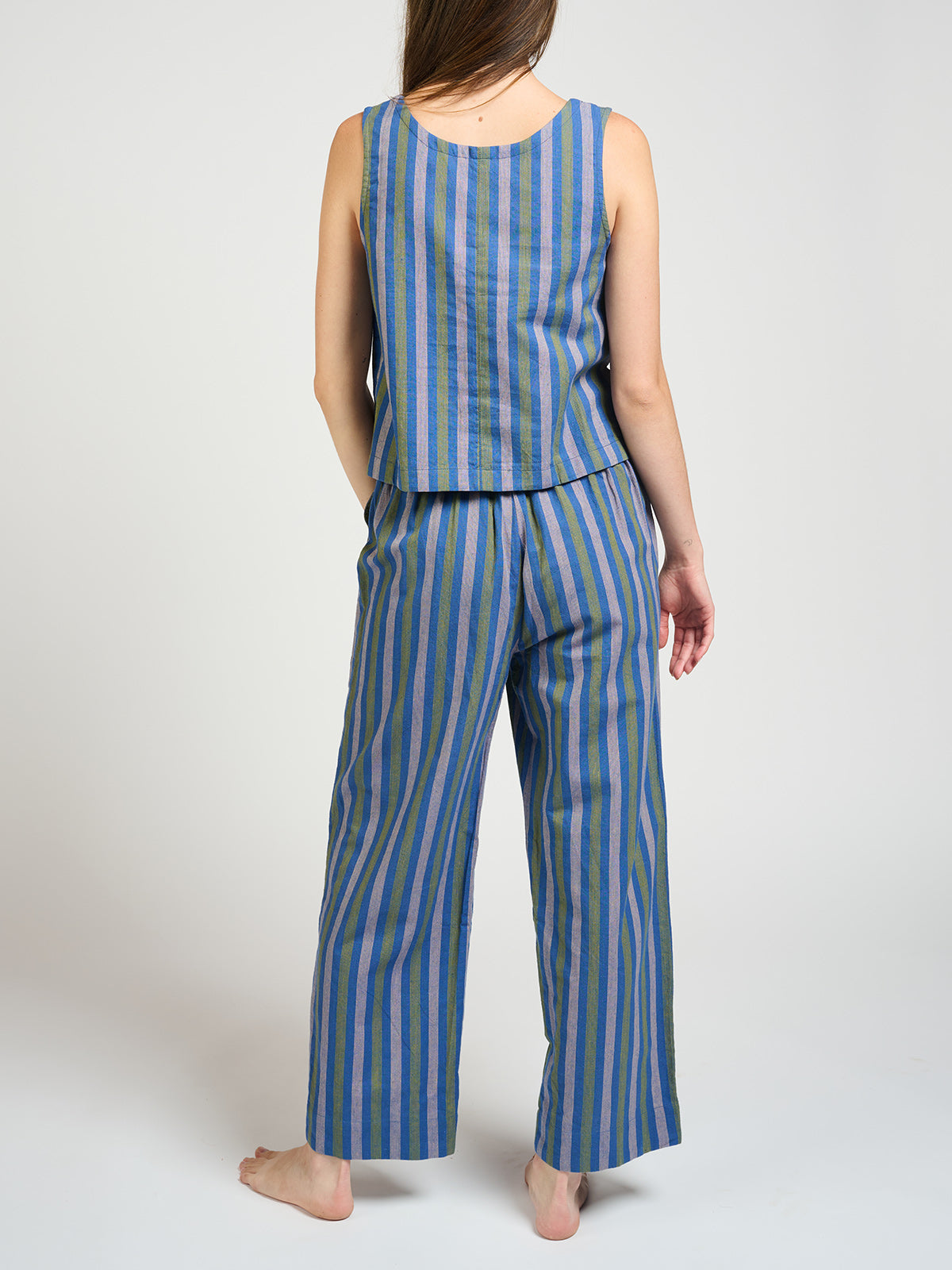 Emmy Drawstring Pant - Lavender Stripe - 图片 7