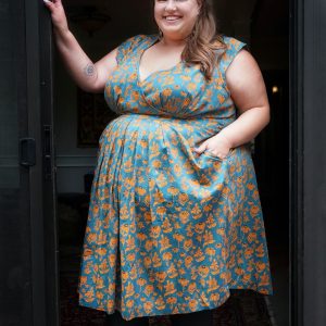Lucille Plus Size Dress - Teal Floral - Image 5