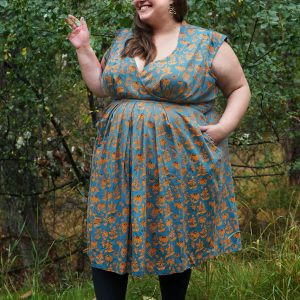 Lucille Plus Size Dress - Teal Floral - Image 8