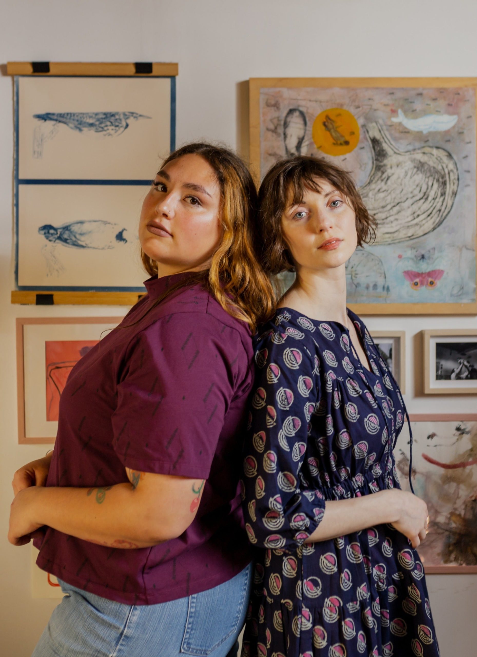 Eve Plus Size Top - Diamond Vine Dark Purple - Image 3