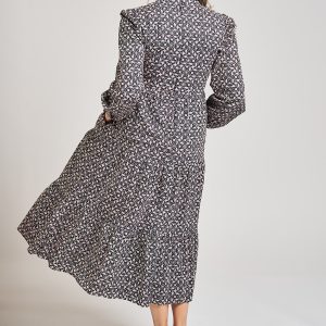 Norah Tiered Dress - Black Botanical - 图片 4