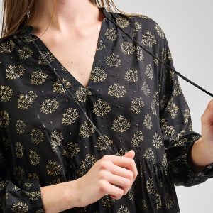 Sohla Mini Dress - Floral Stamp Black - Image 2