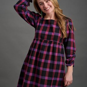 Nico Mini Dress - Ultra Violet Plaid - Image 4