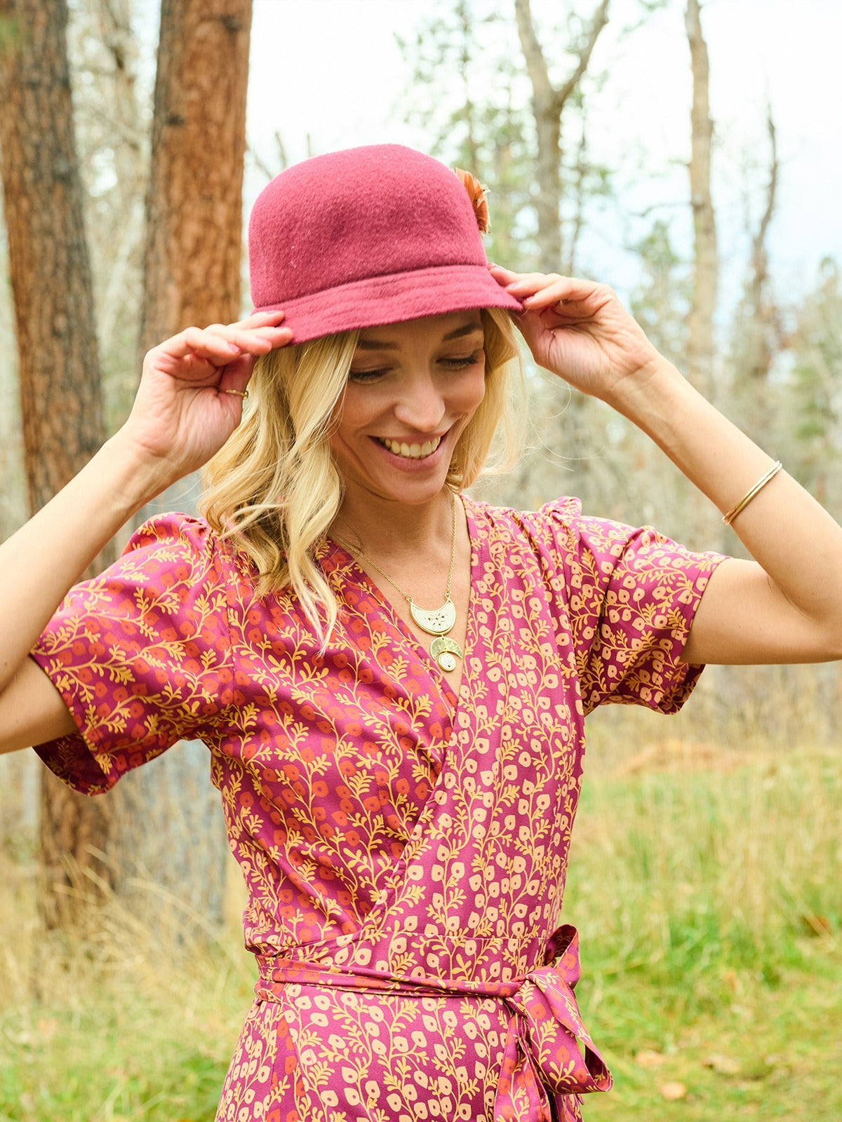 Wrap Maxi Dress - Berry Poppy Mix - Image 8