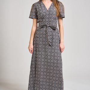Wrap Maxi Dress - Black Botanical - Image 1