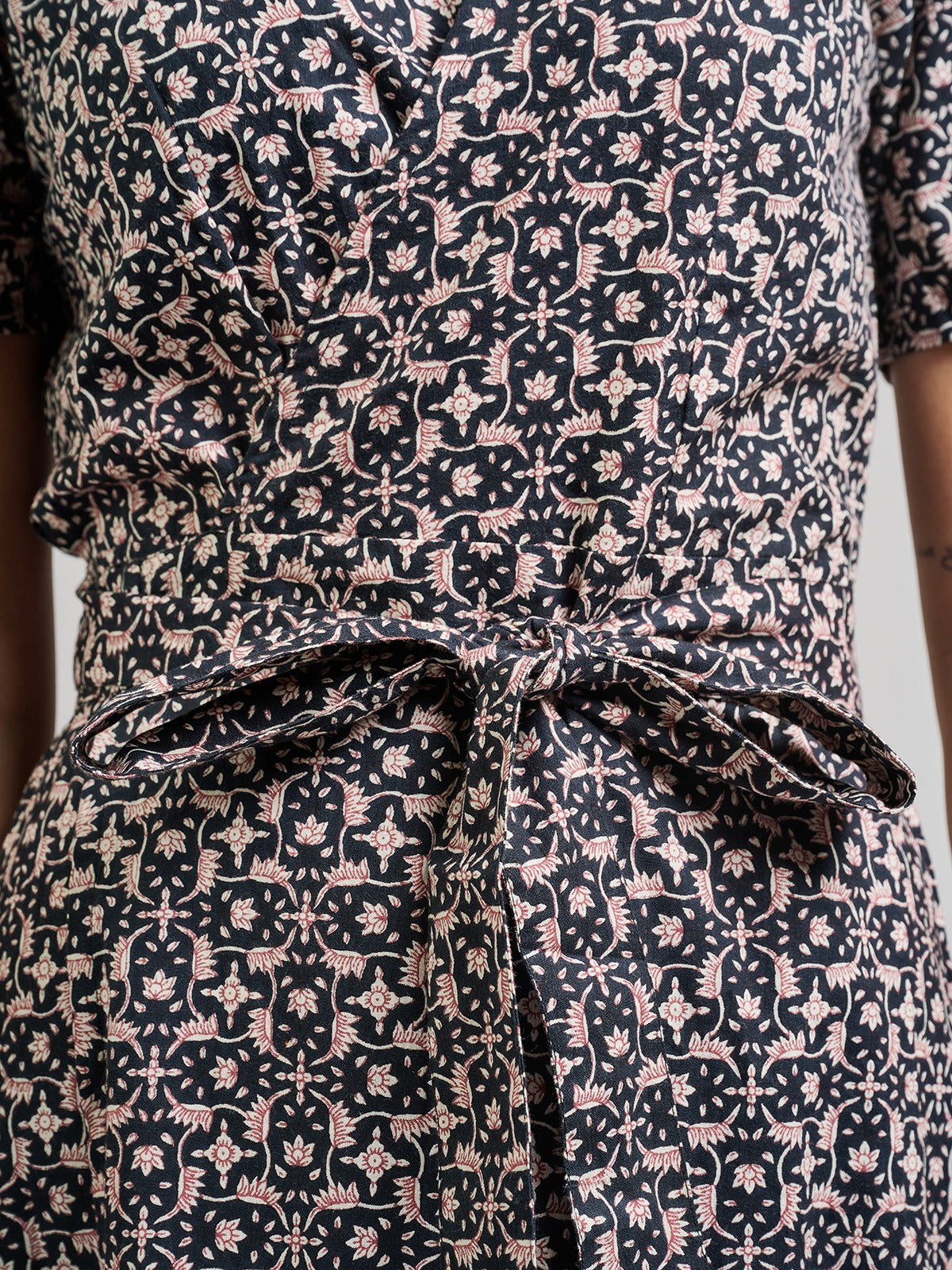 Wrap Maxi Dress - Black Botanical - Image 4