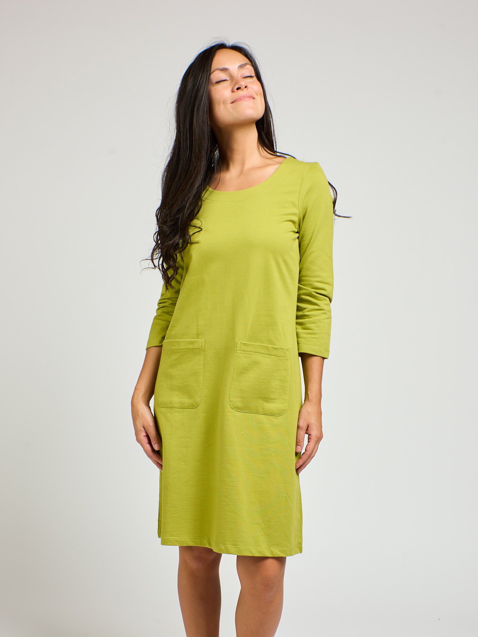 Sylvan Shift Dress - Loop Knit Moss - Image 7
