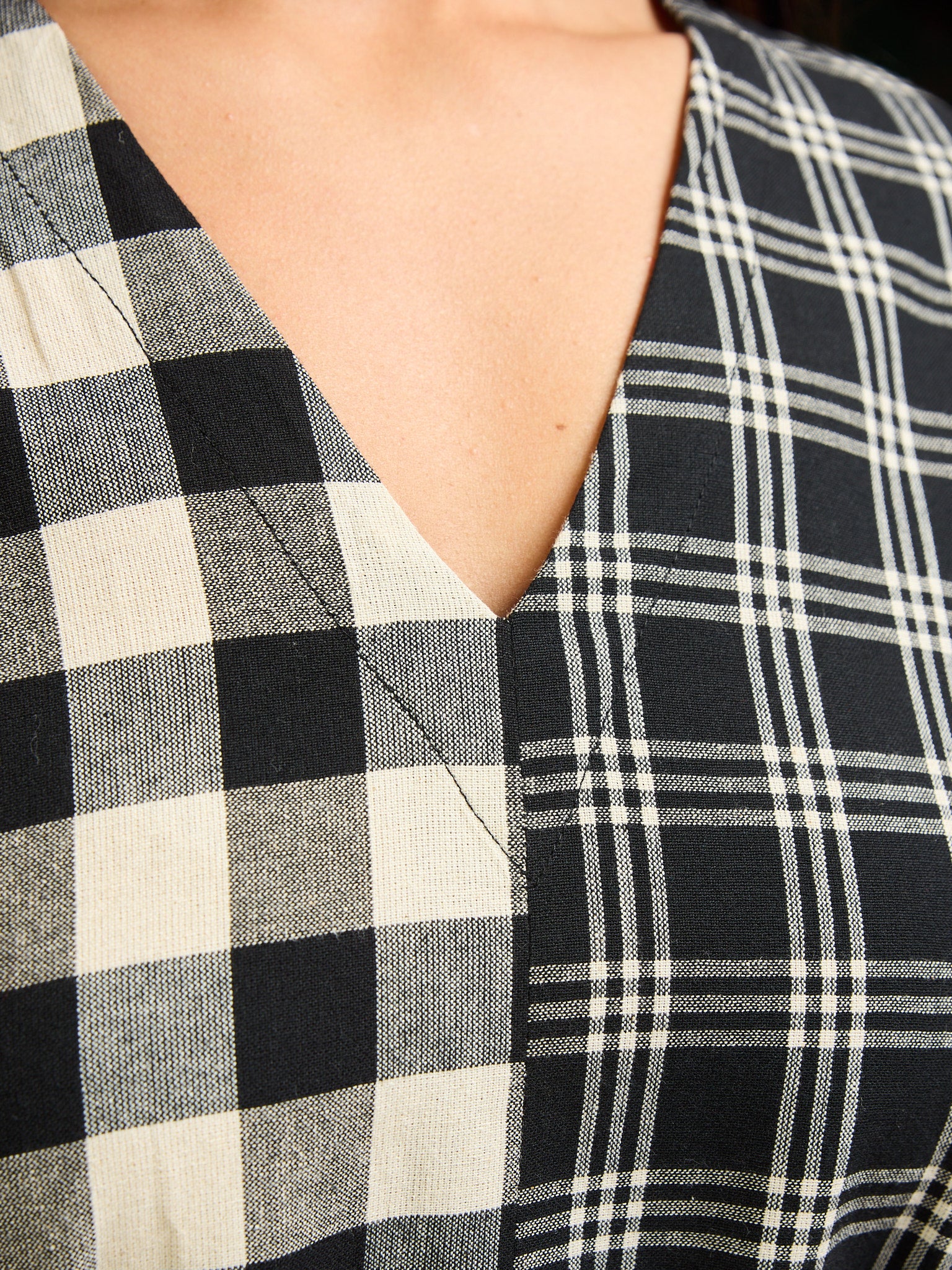 Padma Pocket Dress - Black and White Mix - 图片 12