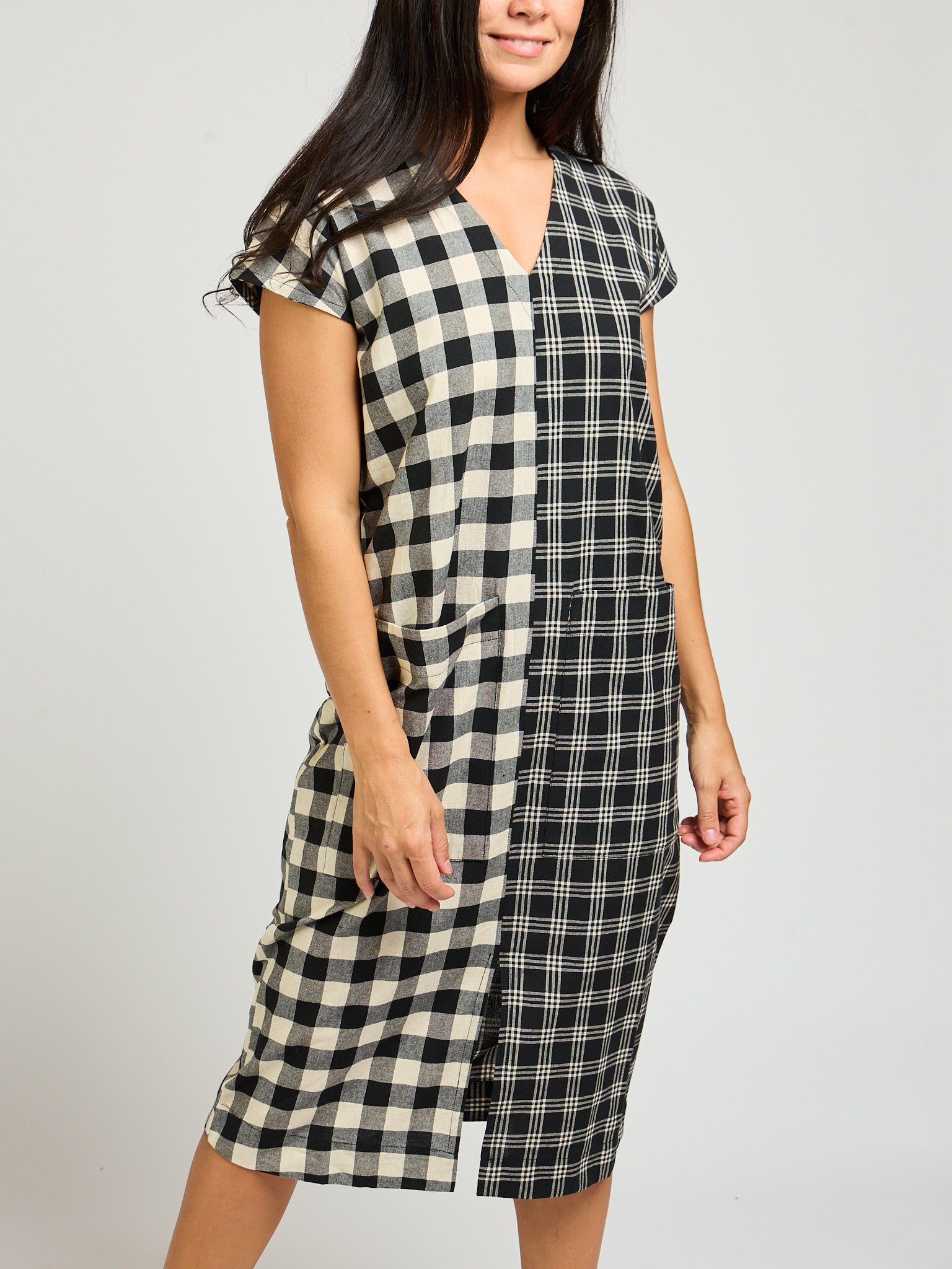 Padma Pocket Dress - Black and White Mix - 图片 10