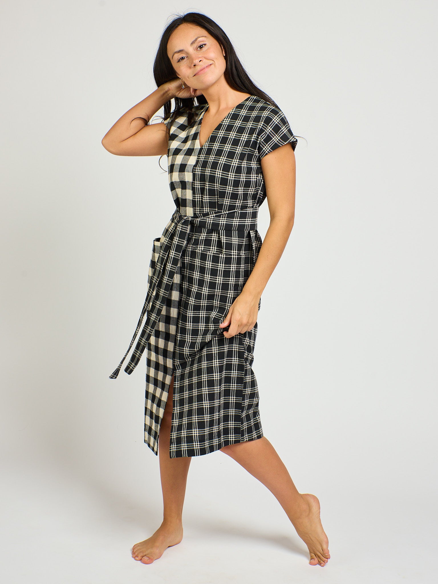 Padma Pocket Dress - Black and White Mix - 图片 11