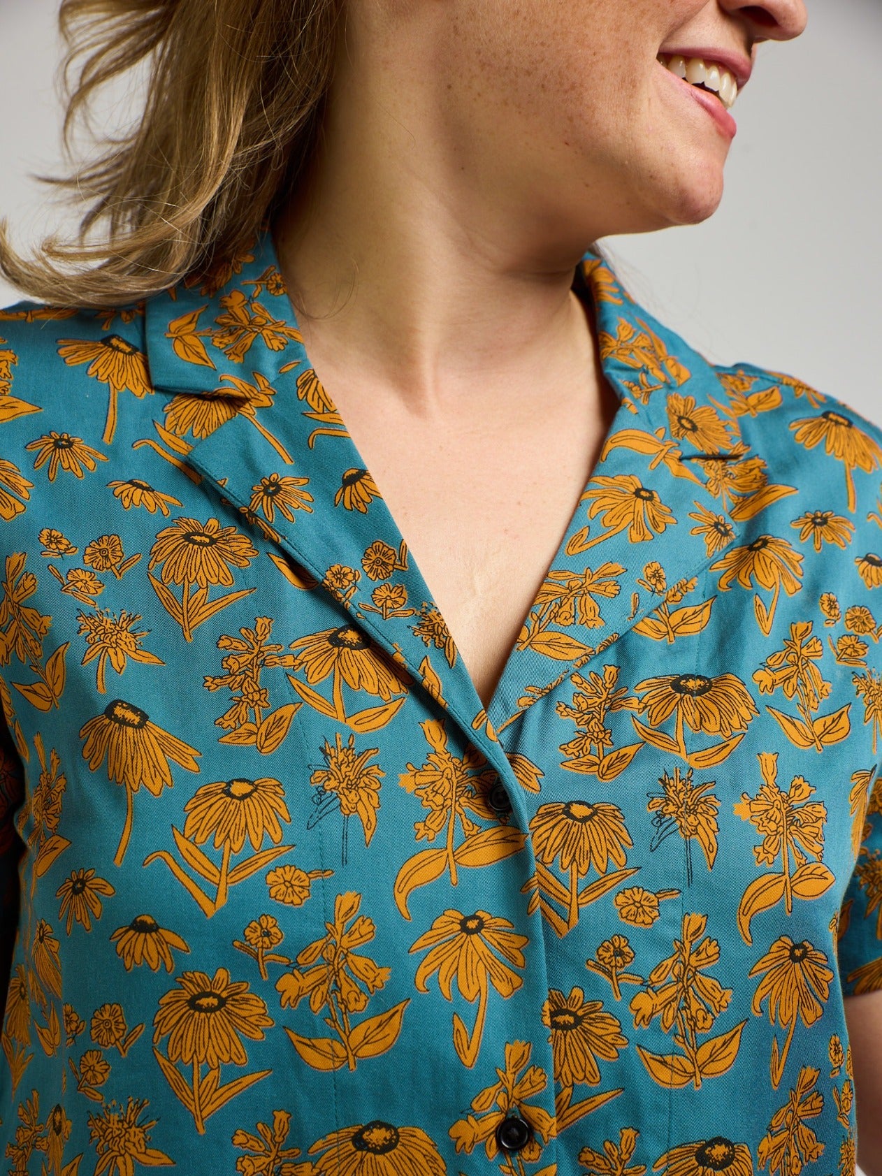 Camp Shirt - Teal Floral - Image 5