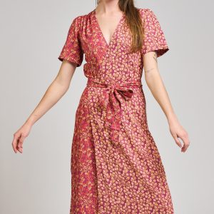 Wrap Maxi Dress - Berry Poppy Mix - Image 1