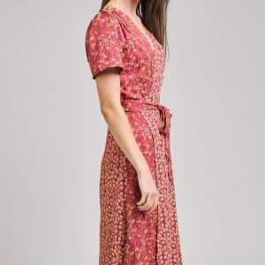 Wrap Maxi Dress - Berry Poppy Mix - Image 3