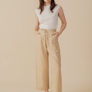 Emmy Drawstring Pant - Birch Linen - 图片 2
