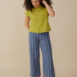Emmy Drawstring Pant - Lavender Stripe - 图片 1