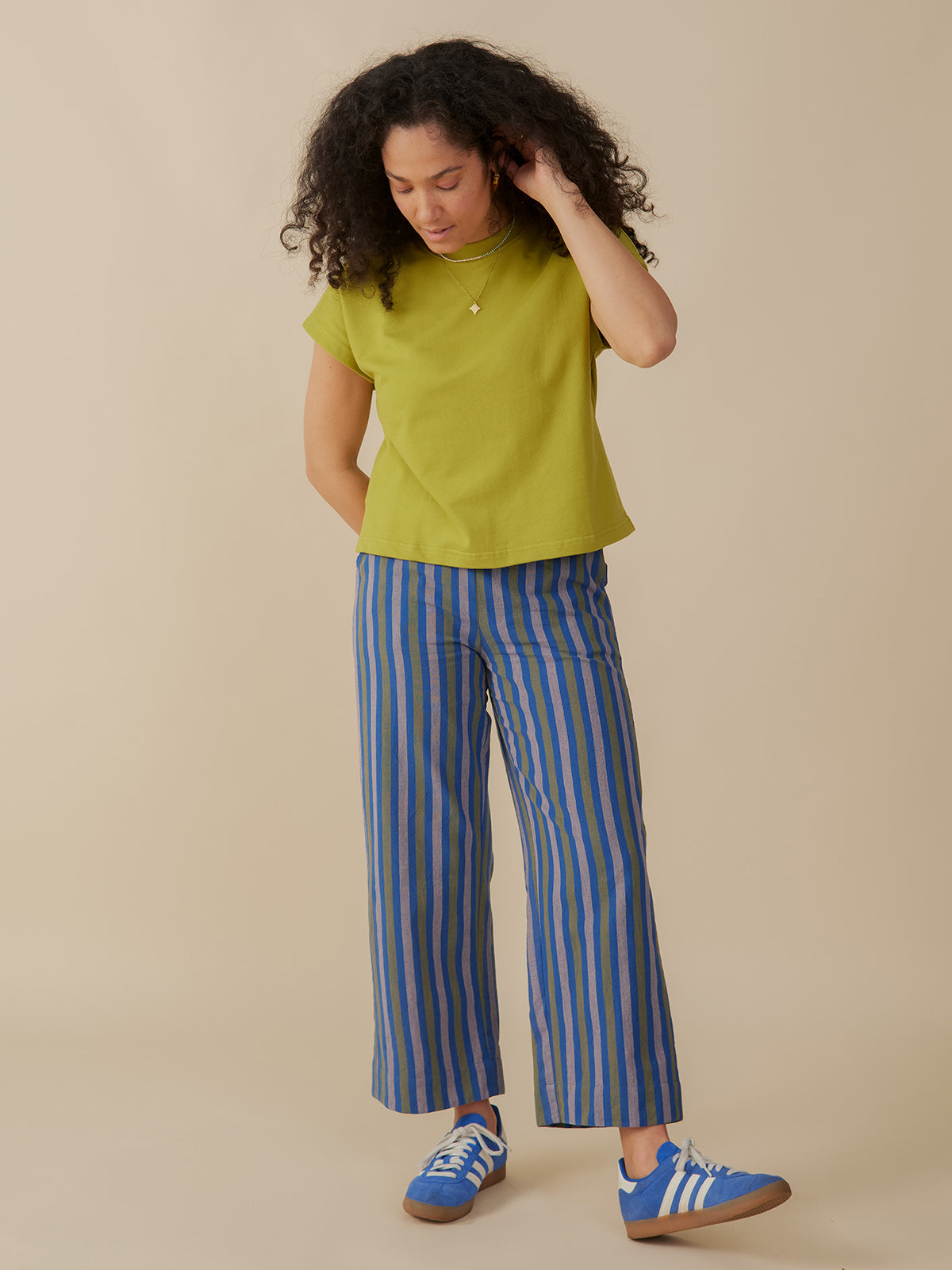 Emmy Drawstring Pant - Lavender Stripe - 图片 1