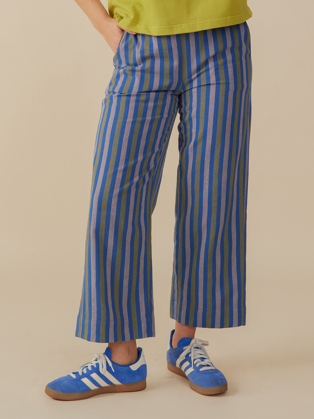 Emmy Drawstring Pant - Lavender Stripe - 图片 4