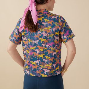 Camp Shirt - Blue Horses - Image 4