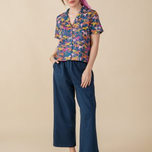 Fae Wide-Leg Pant - Loop Knit Blue - 图片 3