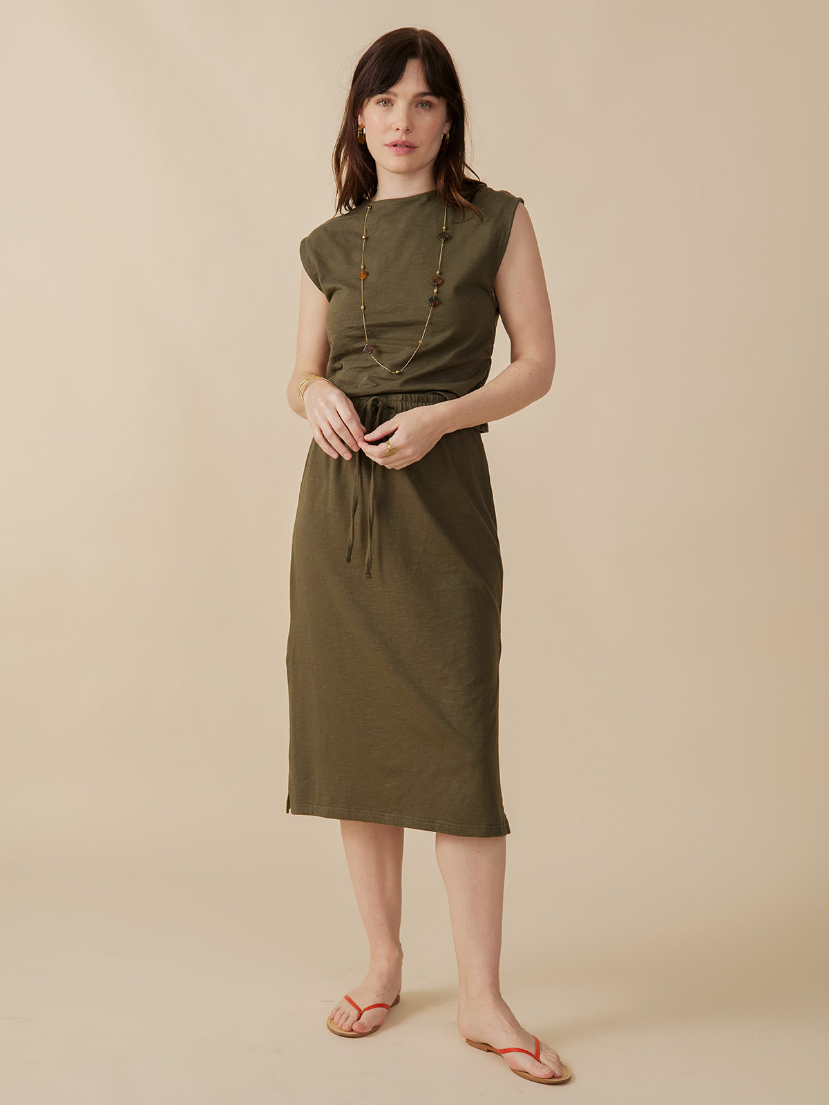 Ruched Top - Olive - Image 4