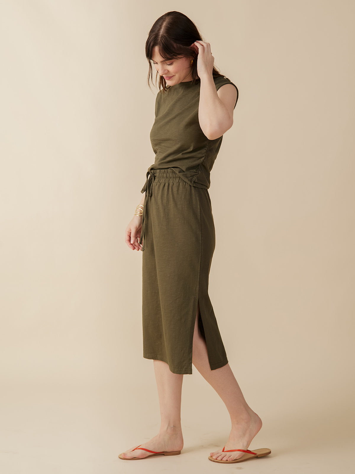 Isla Skirt - Olive - Image 2