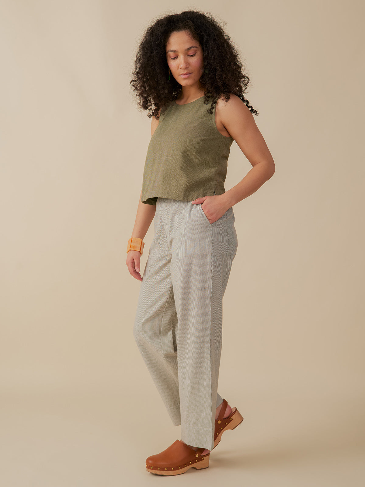 Tabitha Pant - Olive Stripe - Image 4