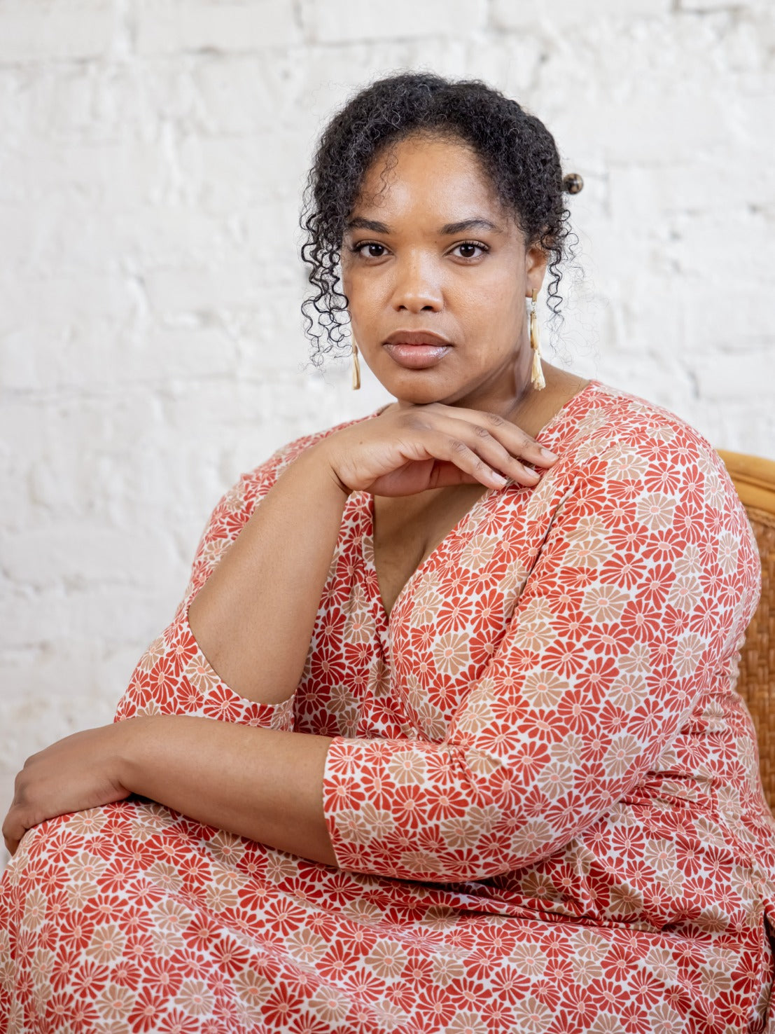 Callie 3/4 Sleeve Plus Size Wrap Dress - Matisse Vermillion - Image 2