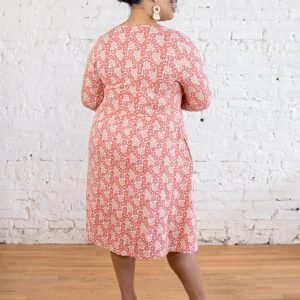 Callie 3/4 Sleeve Plus Size Wrap Dress - Matisse Vermillion - Image 4