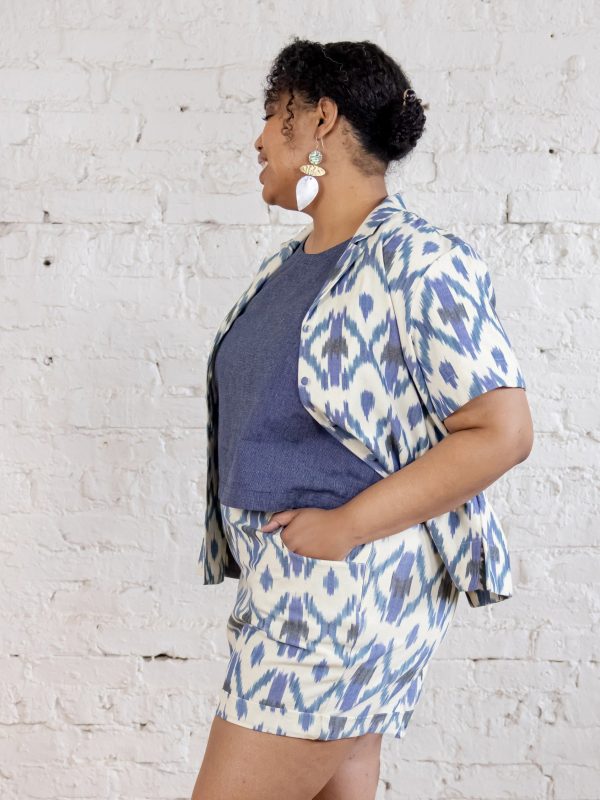 Camp Plus Size Shirt - Seashore Ikat