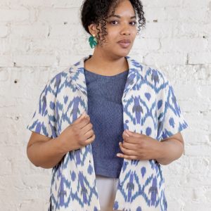 Camp Plus Size Shirt - Seashore Ikat - Image 3