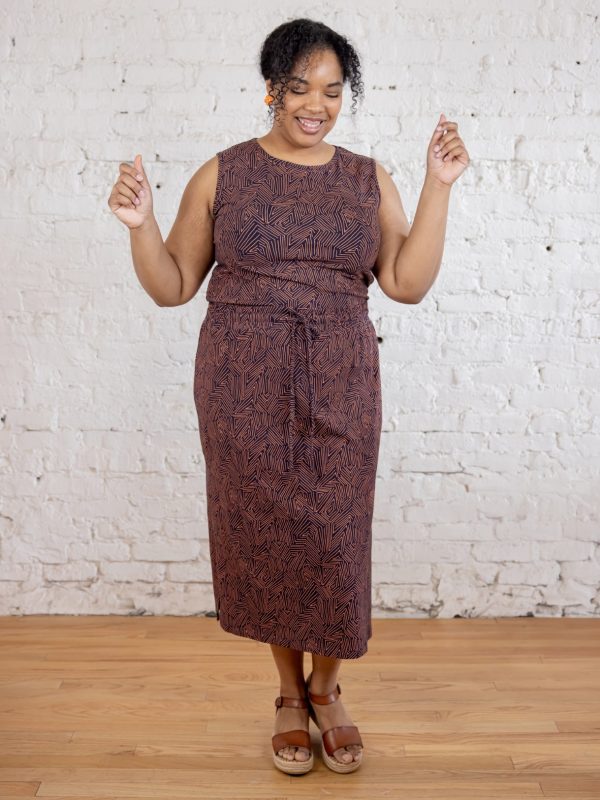 Isla Plus Size Skirt - Tree Rings Blue