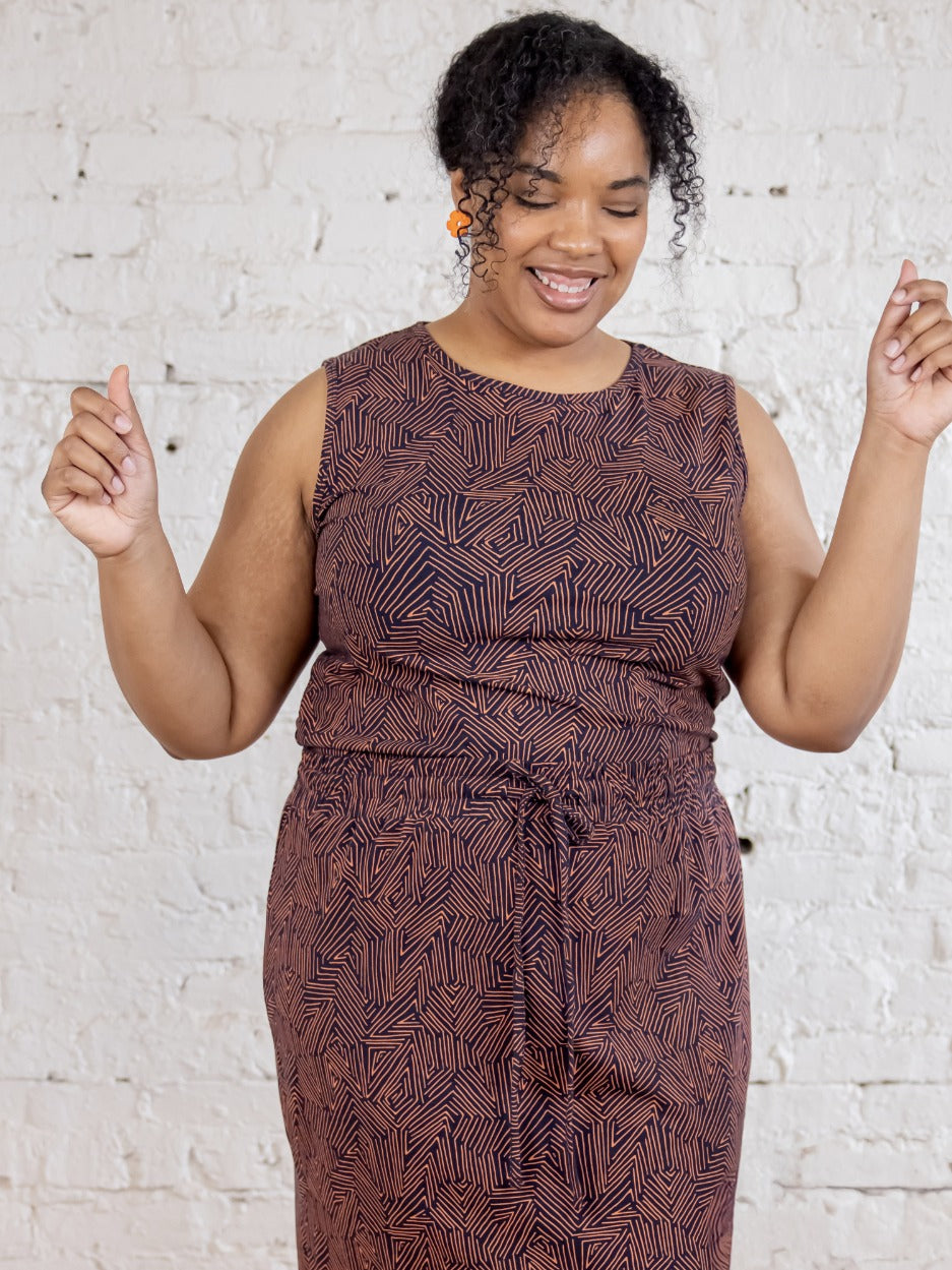 Isla Plus Size Skirt - Tree Rings Blue - Image 3