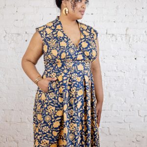 Lucille Plus Size Dress - Navy Botanical - Image 4