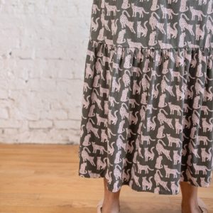 Tiered Jersey Plus Size Dress - Leopard Green - Image 3