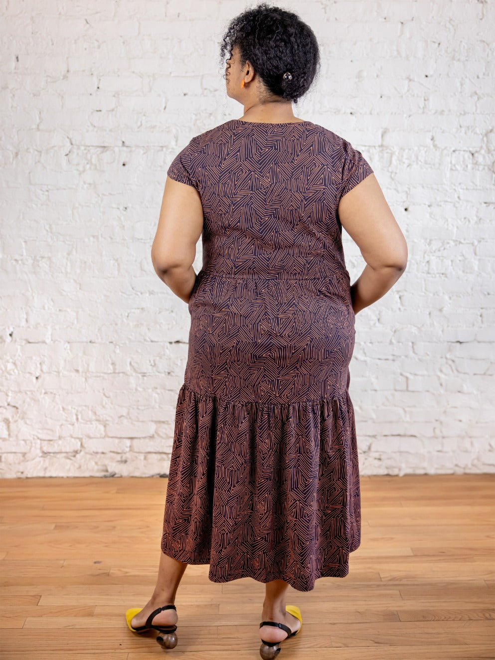 Tiered Jersey Plus Size Dress - Tree Rings Blue - Image 3