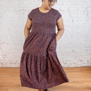 Tiered Jersey Plus Size Dress - Tree Rings Blue - Image 2