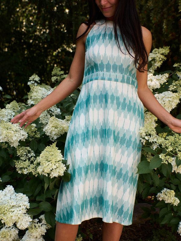 Ilona Dress - Teal Ikat