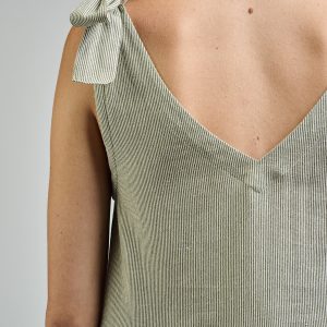 Lorelei Tiered Dress - Olive Stripe - Image 2