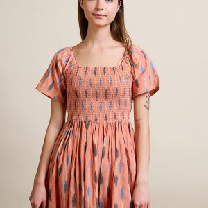 Teddy Dress - Peach Ikat - Image 11