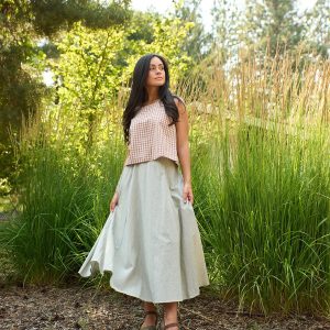 Lucinda Skirt - Olive Stripe - Image 1