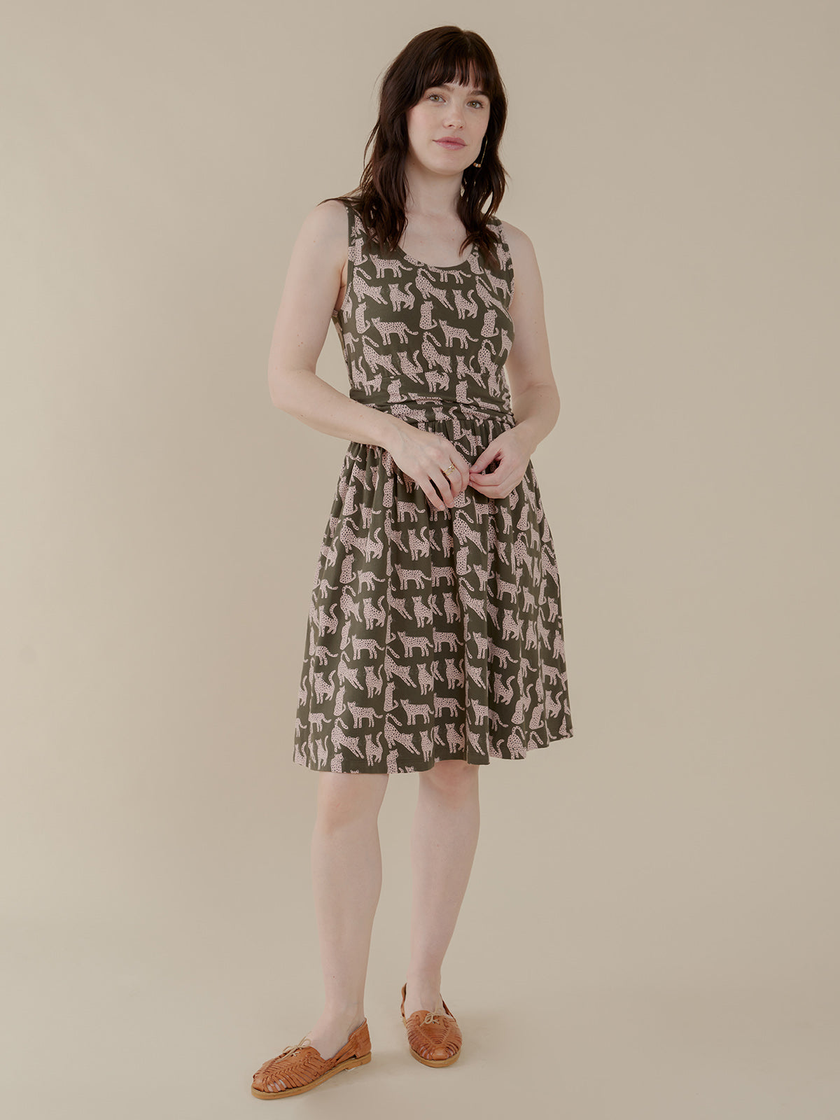 Asheville Dress - Leopard Green - Image 1