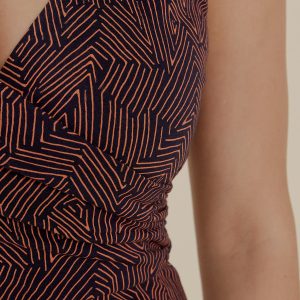 Danica Wrap Dress - Tree Rings Blue - 图片 2