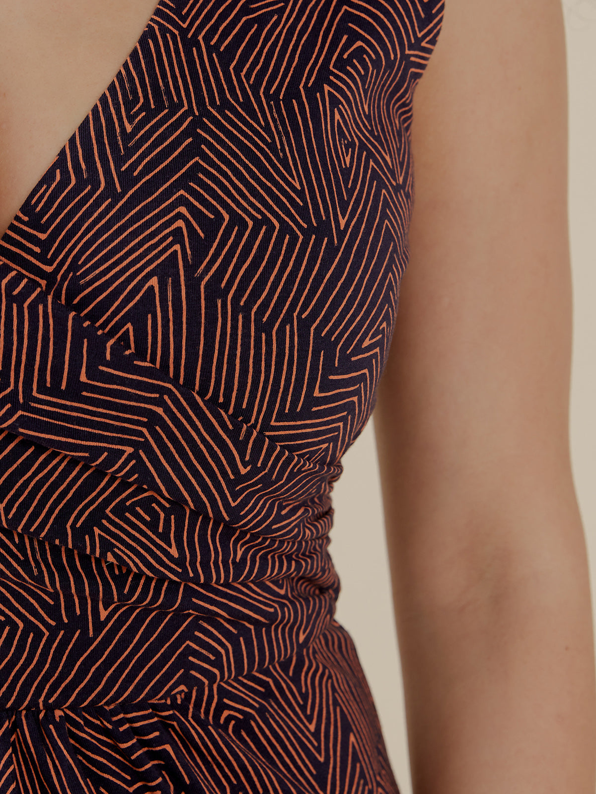 Danica Wrap Dress - Tree Rings Blue - 图片 2