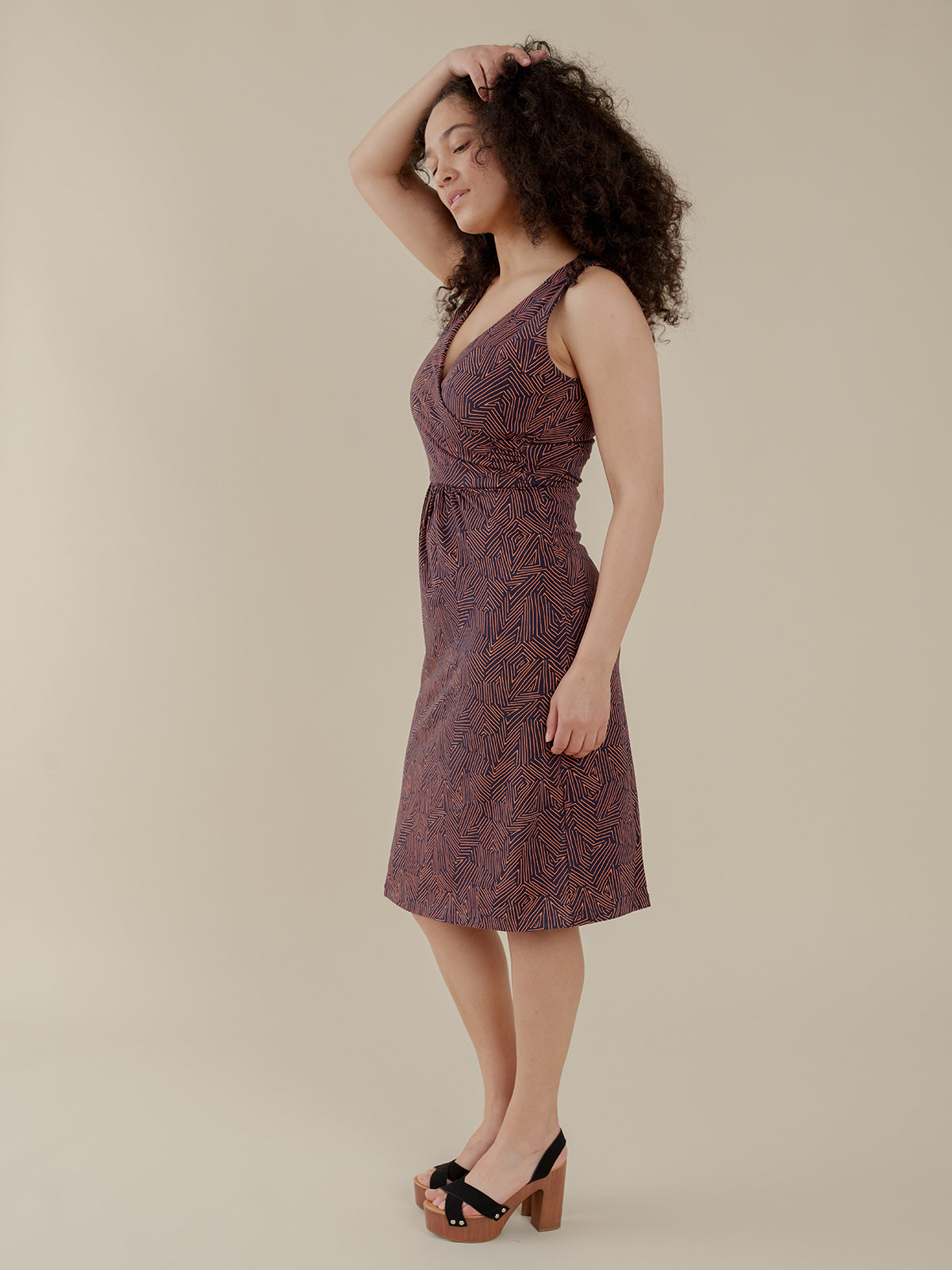 Danica Wrap Dress - Tree Rings Blue - 图片 3