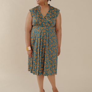 Lucille Plus Size Dress - Teal Floral - Image 1