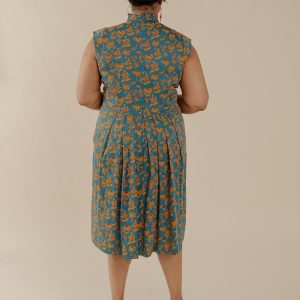 Lucille Plus Size Dress - Teal Floral - Image 4