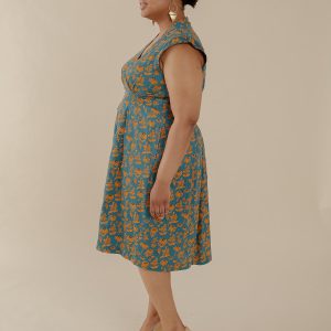 Lucille Plus Size Dress - Teal Floral - Image 3