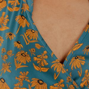 Lucille Plus Size Dress - Teal Floral - Image 2